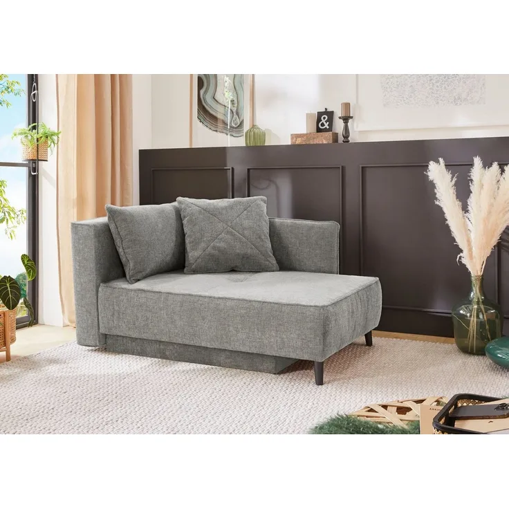 Jockenhöfer Gruppe Recamiere Rex, B: 155 cm, Liegefläche: 88x200 cm, optional mit Topper, mit Schlaffunktion, Bettkasten & Zierkissen, Federkern