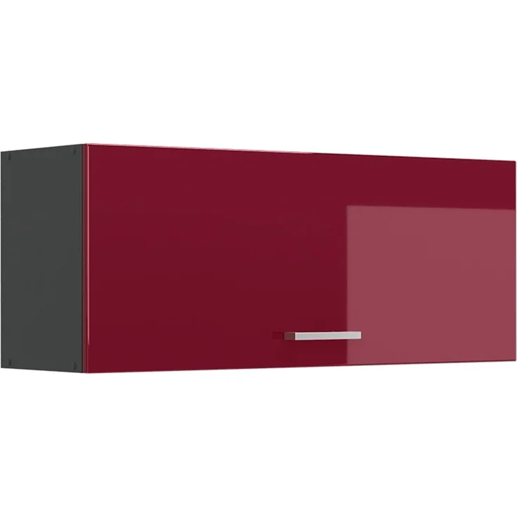 Hängeschrank R-Line Rot Hochglanz/Anthrazit 100 cm Flach Vicco – Bild 1