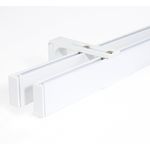 Deco-Raum Gardinenstange Innenlauf eckig, 2-läufig, Wunschmaßlänge, kürzbar, Wandträger, Geschraubt, Metall