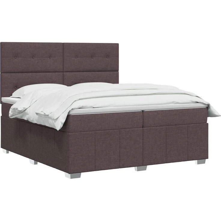 vidaXL Boxspringbett mit Matratze Dunkelbraun 200x200 cm Stoff 3454221 – Bild 3