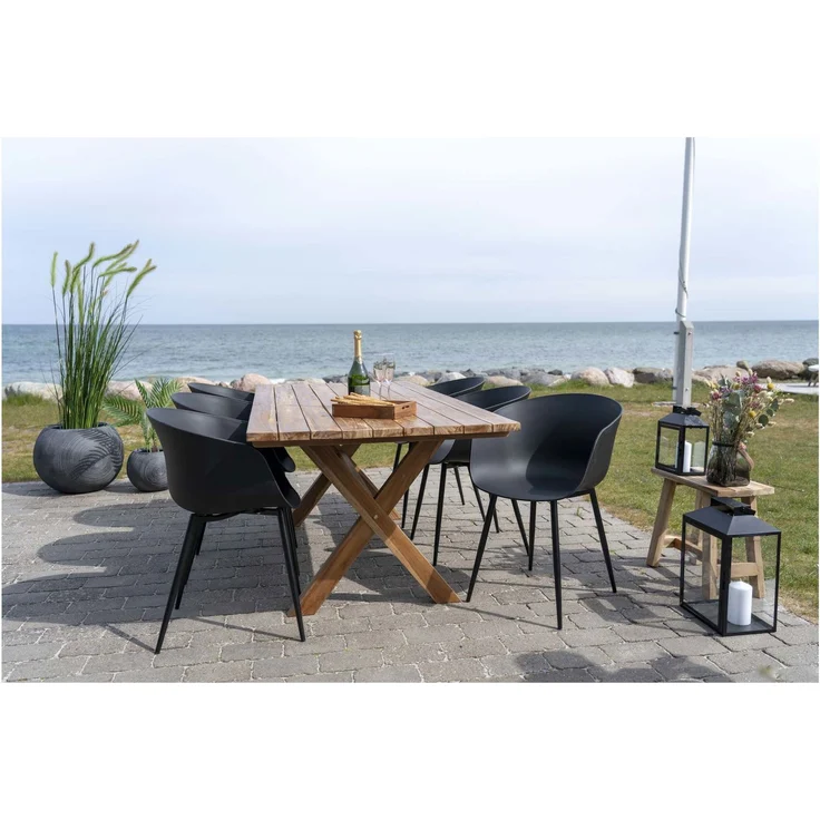 House Nordic Esszimmerstuhl, schwarz mit schwarzen Beinen - 2er set – Bild 6