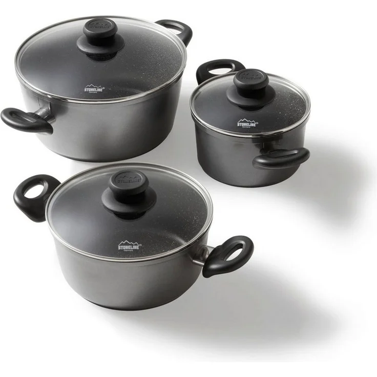 STONELINE Topf-Set, Aluminiumguss (6-tlg), mit echten Steinpartikeln, induktionsgeeignet, Designed in Germany – Bild 5