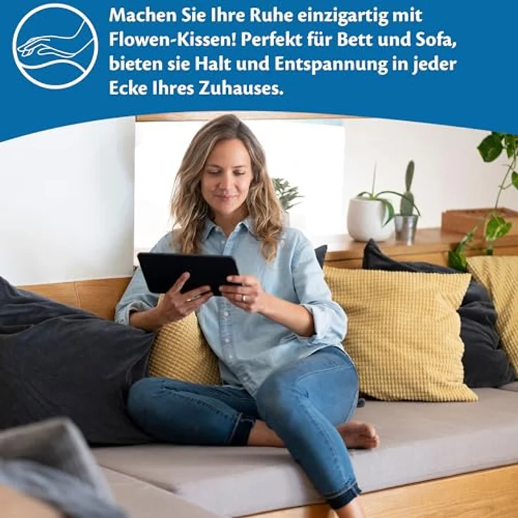 Flowen Kissen 45x45 Kopfkissen 2er Set für Sofa und Bett Innenkissen Hypoallergene Anti-Milben Kissenfüllung mit Weicher Gesteppter Kissenbezug 100% Polyester für Haus/Hotel – Bild 9