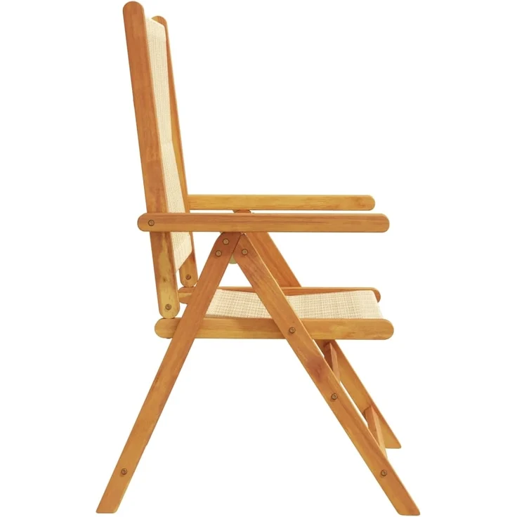 vidaXL Gartenstuhl Verstellbar 6 Stk. Beige Massivholz Akazie 3214536 – Bild 4