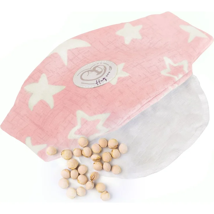 Moni Baby Anti-Kolik-Gürtel, Kirschkernkissen, Wärmekissen, Thermo-Gürtel rosa Sterne – Bild 1