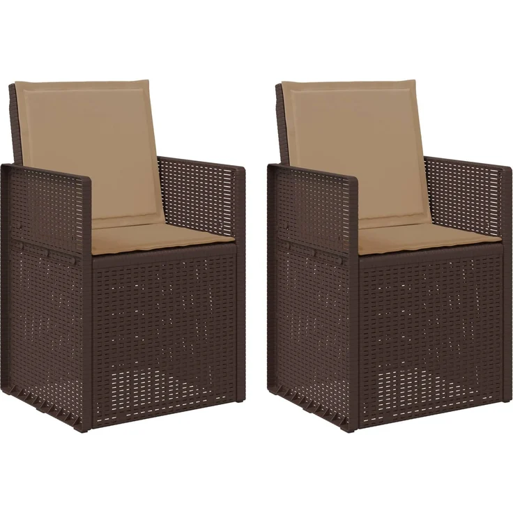vidaXL Garten Esszimmerstühle 2 pcs Braun und Taupe PP 899995 – Bild 2