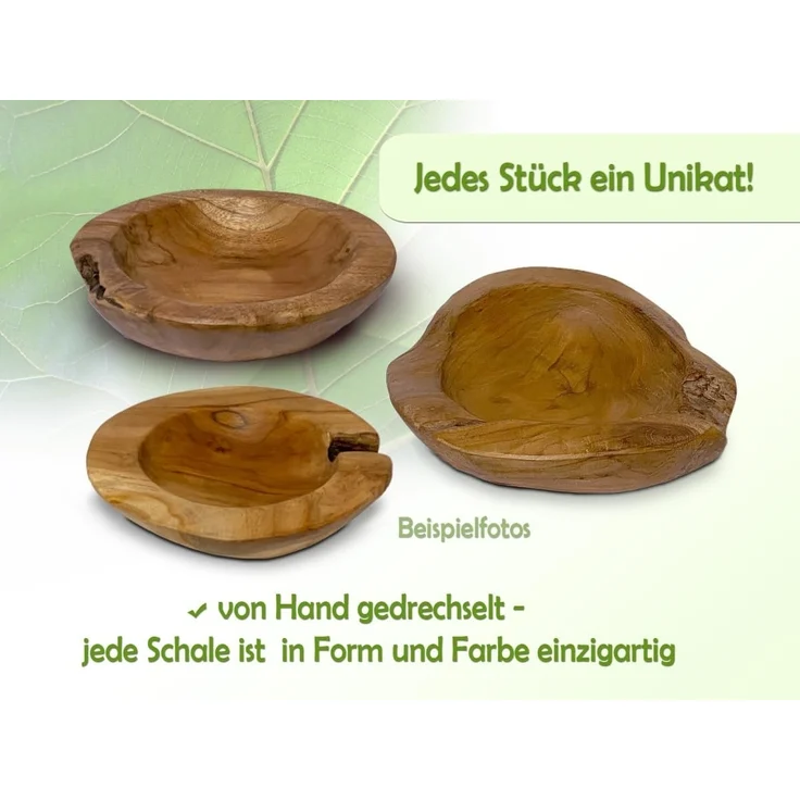 Amagohome Dekoschale Teakholz Schale Ø 25 cm Einzigartiges Naturprodukt aus Wurzelholz – Bild 5
