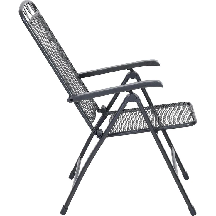 greemotion Klappstuhl Toulouse klappbar wetterfest verstellbar Gartenstuhl Balkonstuhl 58x108x64 cm eisengrau – Bild 6