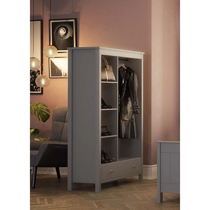 ebuy24 Kleiderschrank Tromsø Kleiderschrank ohne Türen 3 Ablagen, 1 Schu – Bild 3