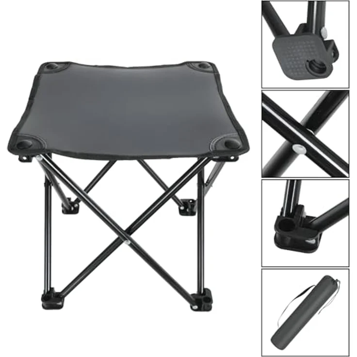 Stagecaptain Klappstuhl TP-334 Klapphocker faltbar für Camping - stabil bis 110 kg (1 St), nur 750 g, inklusive Tragetasche – Bild 5