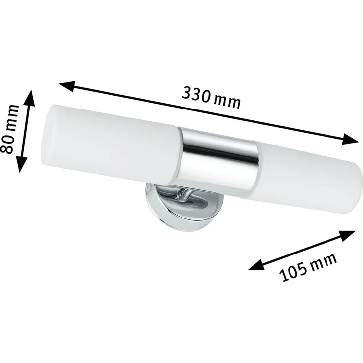 Paulmann Licht 70350 Spiegelleuchte Lenia IP44 Chrom Opak Metall Glas – Bild 3