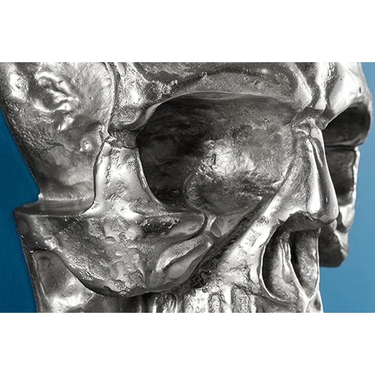 riess-ambiente Wanddekoobjekt SKULL XXL 40cm silber (Einzelartikel, 1 St), Metall · Totenkopf · Deko-Schädel · Schlafzimmer · Wohnzimmer – Bild 6
