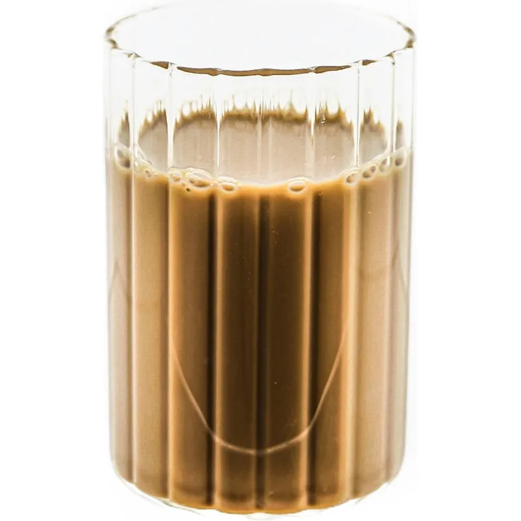 Mulex 4 Tlg. Trinkgläser Set 250 ml Riffle Design Hitzebeständig Kalt- Warmgetränke