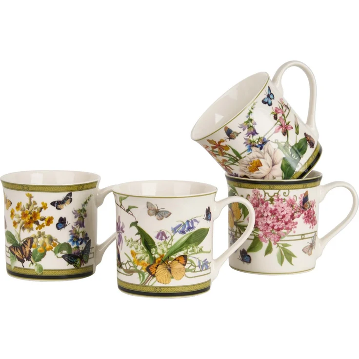 DUO 4er-Set Becher FLORAL RHAPSODY, 400 ml, New Bone China Porzellan, in Geschenkbox – Bild 4