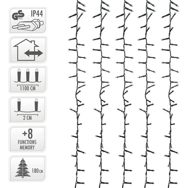ECD Germany LED-Lichterkette Weihnachtsbeleuchtung Weihnachtslichterkette Christbaumbeleuchtung, Cluster Lichterkette 560 LEDs 11m für Innen & Außen IP44 Warmweiß – Bild 4