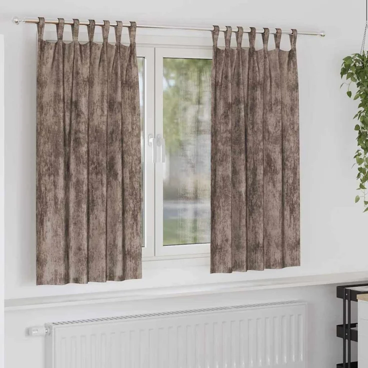 vidaXL Samtvorhänge 2 stk. Cappuccino 175 x 140 cm Samt 4107739 – Bild 1