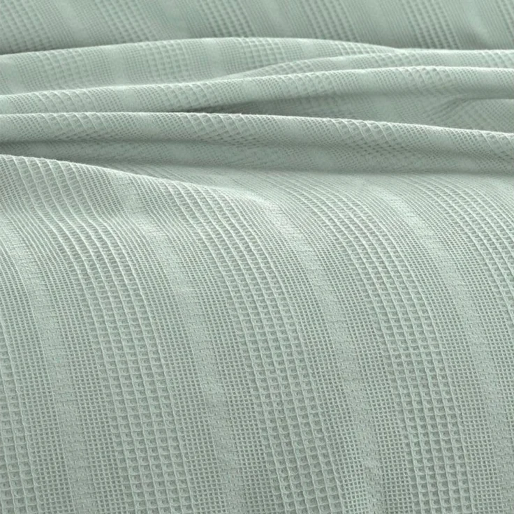 herémood Tagesdecke aus 100% Baumwolle – Elegante Waffelpique Wohndecke 180x220 cm, weiche, Kuscheldecke für Sofa & Bett, atmungsaktiv & pflegeleicht – Mintgrün – Bild 1