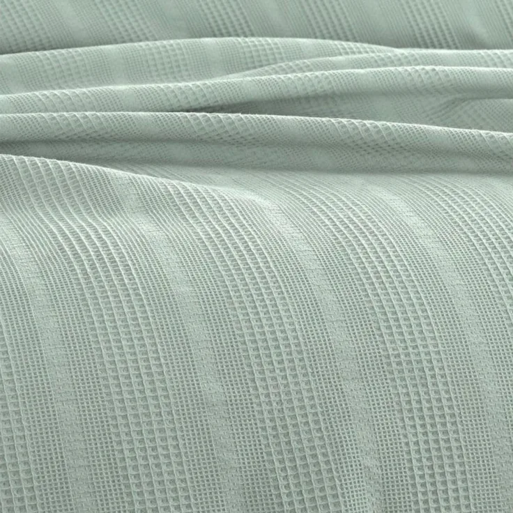 herémood Tagesdecke aus 100% Baumwolle – Elegante Waffelpique Wohndecke 180x220 cm, weiche, Kuscheldecke für Sofa & Bett, atmungsaktiv & pflegeleicht – Mintgrün