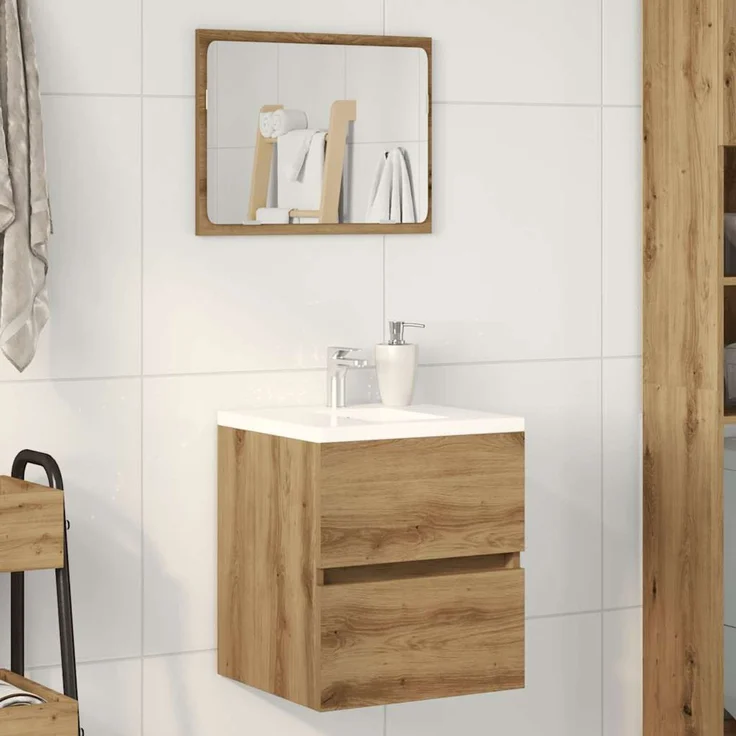 Waschbeckenunterschrank, Badschrank Artisan Oak 41x38,5x45 cm Holzwerkstoff de7539 – Bild 2