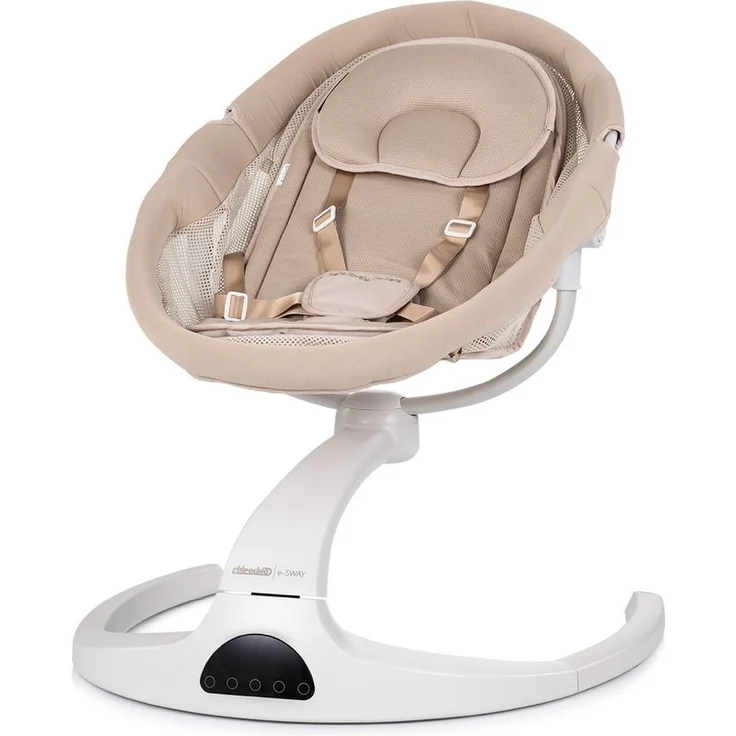Chipolino Babywippe E-Sway Fernbedienung Musik Bluetooth Plüschtiere Timer Gurt beige – Bild 2