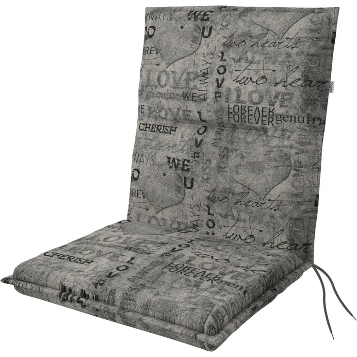 Doppler Niederlehnerauflage Spot ca. 100 x 48 x 5 cm Herzen grau
