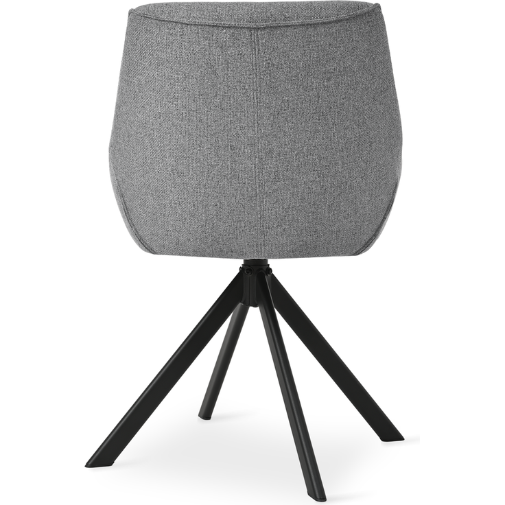 GOEURVANT 1178 Esszimmerstühle 6er-Set mit Armlehnen, 360° Drehbar, Webstoff - Taubengrau – Bild 5