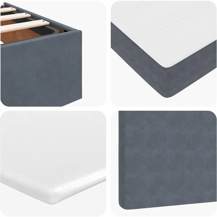 vidaXL Ottoman-Bett mit Matratze & LEDs Dunkelgrau 80x200 cm Samt 3312513 – Bild 12