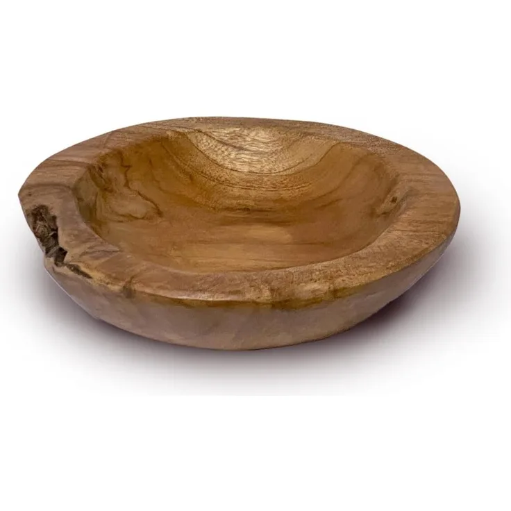 Amagohome Dekoschale Teakholz Schale Ø 25 cm Einzigartiges Naturprodukt aus Wurzelholz