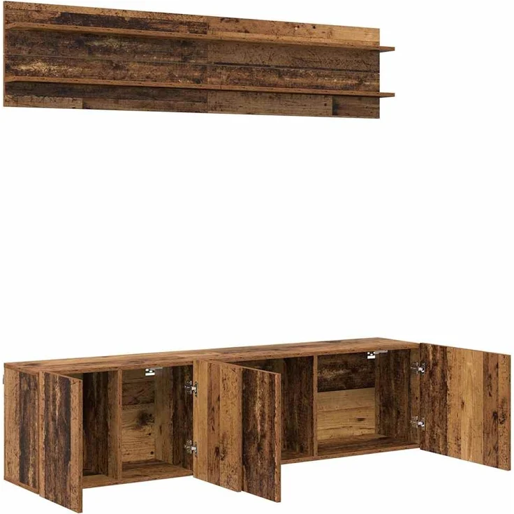 vidaXL TV-Einheiten Wandmontiert 6 pcs Altholz Holzwerkstoff 3403568 – Bild 4