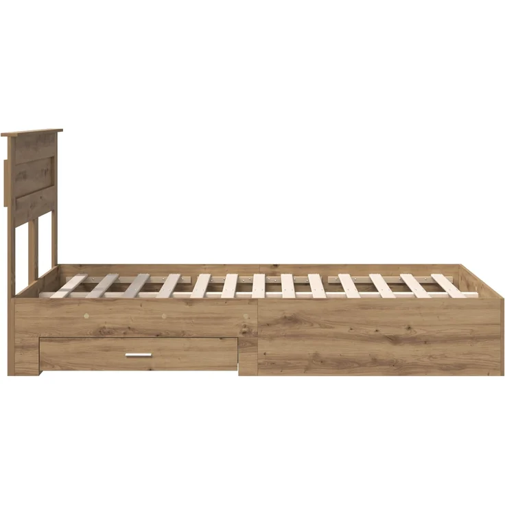 vidaXL Bettrahmen Artisan-Eiche 135 x 190 cm Holzwerkstoff 3410002 – Bild 8