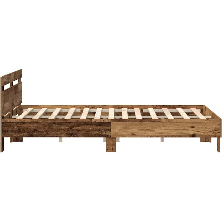 vidaXL Bettgestell mit Kopfteil Altholz 140 x 190 cm Holzwerkstoff 3333951 – Bild 7