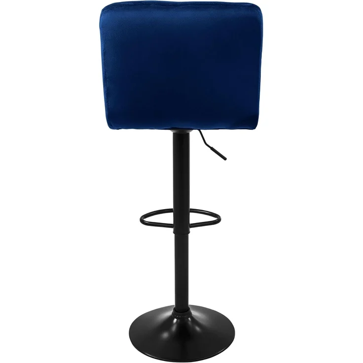 ML-DESIGN Barhocker Gepolsterter Barstuhl mit Rückenlehne und Fußstütze, 360° drehbar (2 St), Drestuhl höhenverstellbar 63-83 cm, Blau, Bezug aus Samt – Bild 6