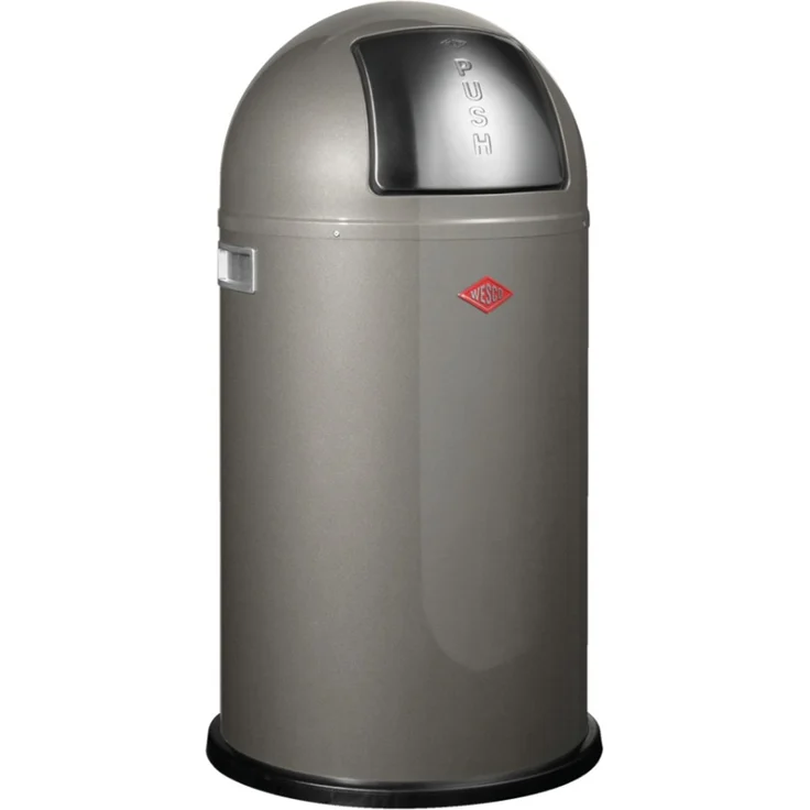 Wesco 'Pushboy' Mülleimer mit Klappdeckel, 50 Liter, Stahlblech, Weiß matt – Bild 6