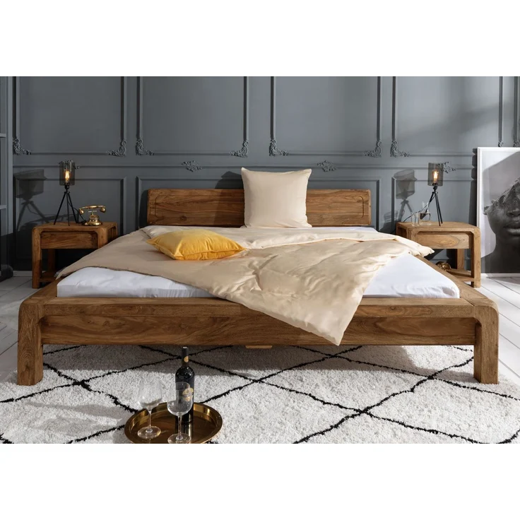 Bett Sheesham 160x200x80 braun geölt BUENO #003 – Bild 3