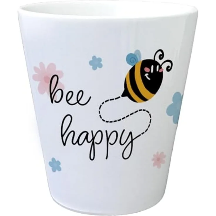 speecheese Blumentopf Bee happy Blumentopf mit niedlicher Biene und Blumen