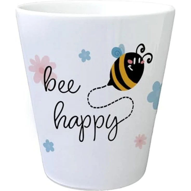speecheese Blumentopf Bee happy Blumentopf mit niedlicher Biene und Blumen – Bild 1