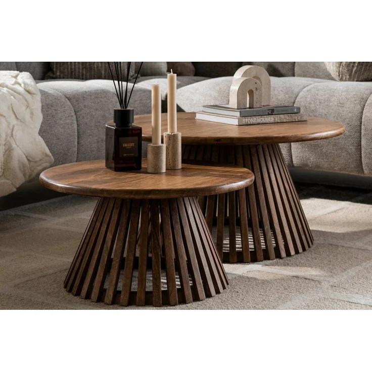 Luxusbetten24 Couchtisch Savira, 2er Set aus Mangoholz – Bild 2