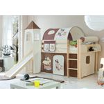 Ticaa Rutschbett mit Turm Kasper Kiefer Natur - Pirat Braun-Beige