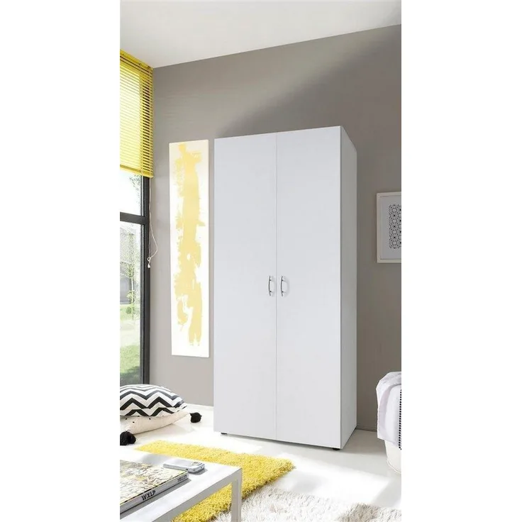Kleiderschrank >Hamina< in Weiß - 80x177x52cm (BxHxT)