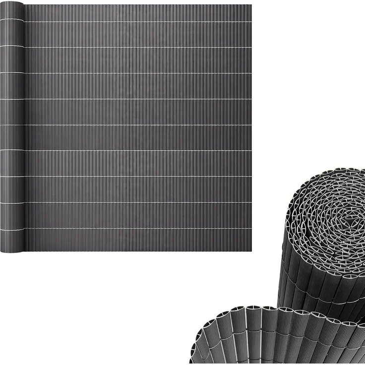 PVC Sichtschutzmatte Cefalu 100x300 cm 19mm Anthrazit [casa. pro] – Bild 2
