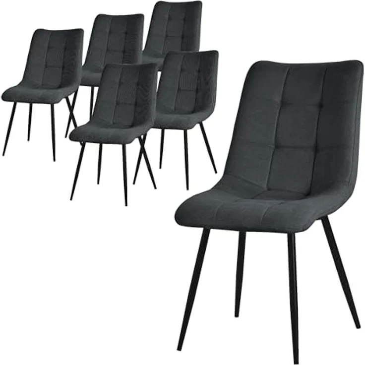 ML-DESIGN Stuhl Esszimmerstühle mit Rückenlehne moderne Design Lounge Küchenstühle (6 St), Polsterstuhl Esstischstühle 6er Set Küchenstuhl Polyester bis 120kg – Bild 2