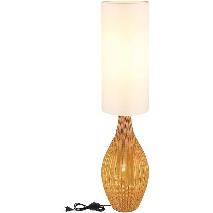 NOWA Stehlampe ANKO, ohne Leuchtmittel, Stehleuchte, Rattan-Optik, Wohnzimmer, Schlafzimmer, Flur – Bild 9