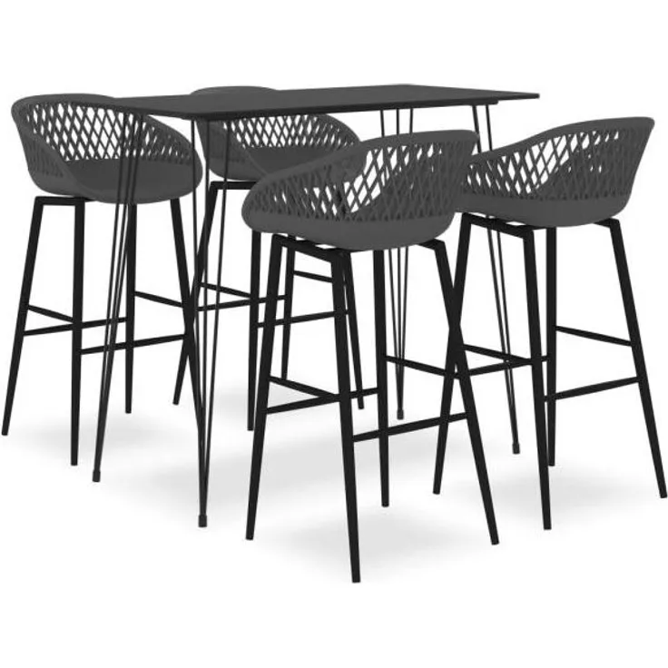 5-tlg. Bar-Set Schwarz und Grau [3057377]