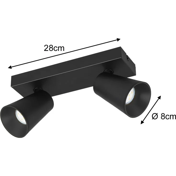 Deckenstrahler SHARP Schwarz Gold 2-flammig, Breite 28cm – Bild 4