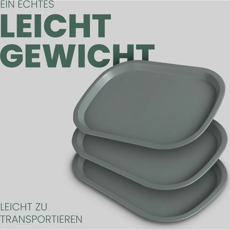 Tablett Kunststoff - 37,7cm x 27,7cm Grün 2er-Pack – Bild 8