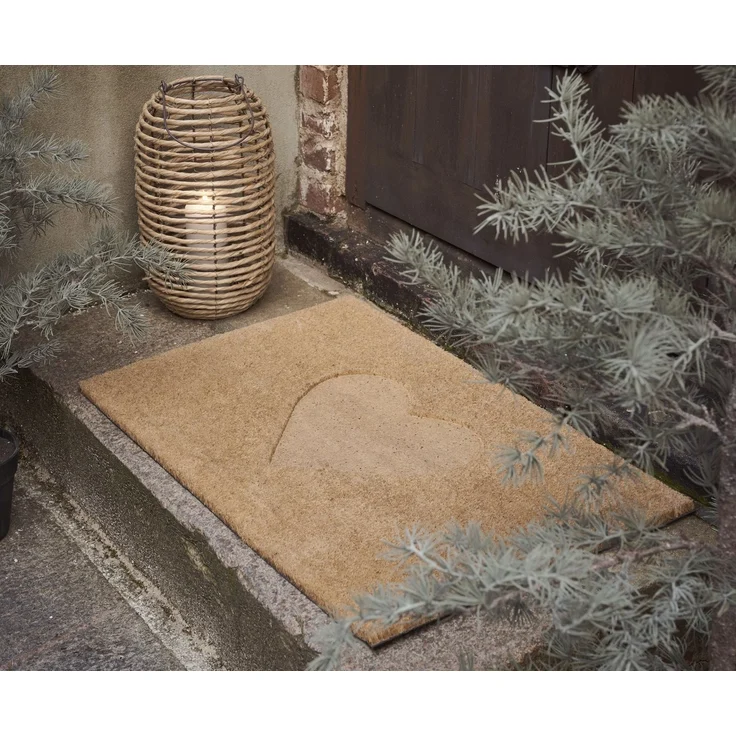 Ib Laursen - Fußmatte Türmatte Fußabtreter Herz Natur Kokos PVC 2804-00 – Bild 2