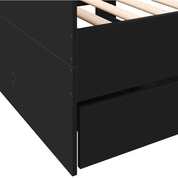 vidaXL Tagesbett mit Schubladen ohne Matratze Schwarz 75x190 cm 3280833 – Bild 7