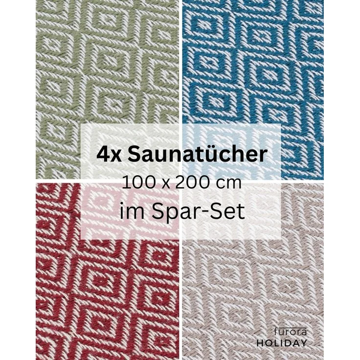 furora HOLIDAY Saunatuch Saunahandtuch Saunatuch Damen + Herren, Hamamtuch groß 100x200 XXL – Bild 2