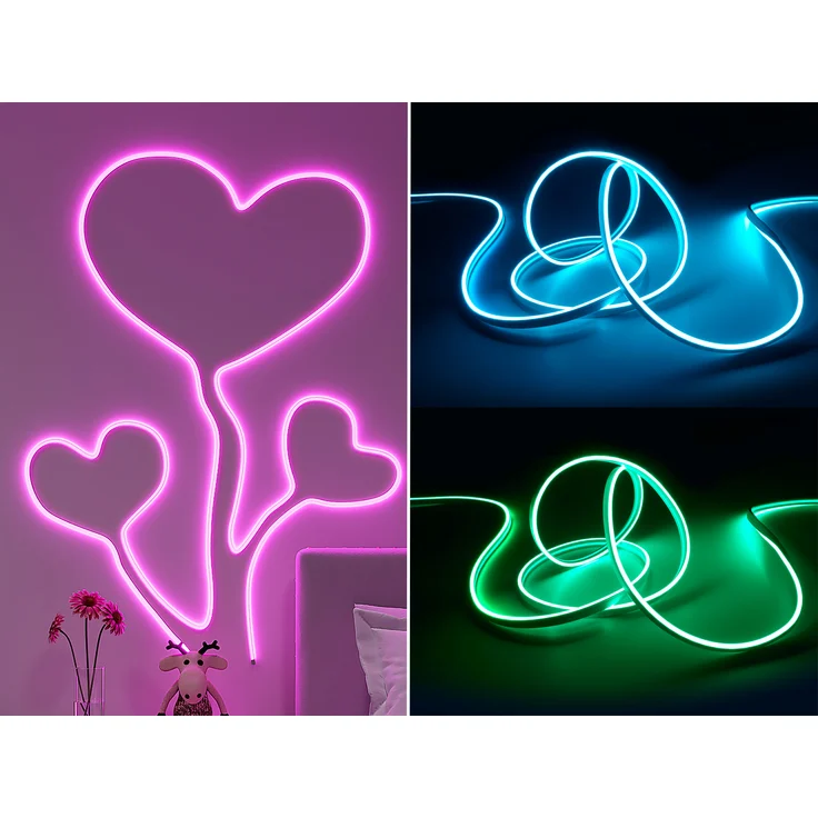 LED Streifen NEON mit Fernbedienung, RGB Farbwechsel & Dimmer - 3 Meter – Bild 1