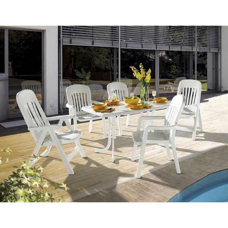Sieger 233/A Boulevard-Klapptisch mit mecalit-Pro-Platte 115x70 cm, Stahlrohrgestell graphit, Tischplatte Schieferdekor anthrazit – Bild 2